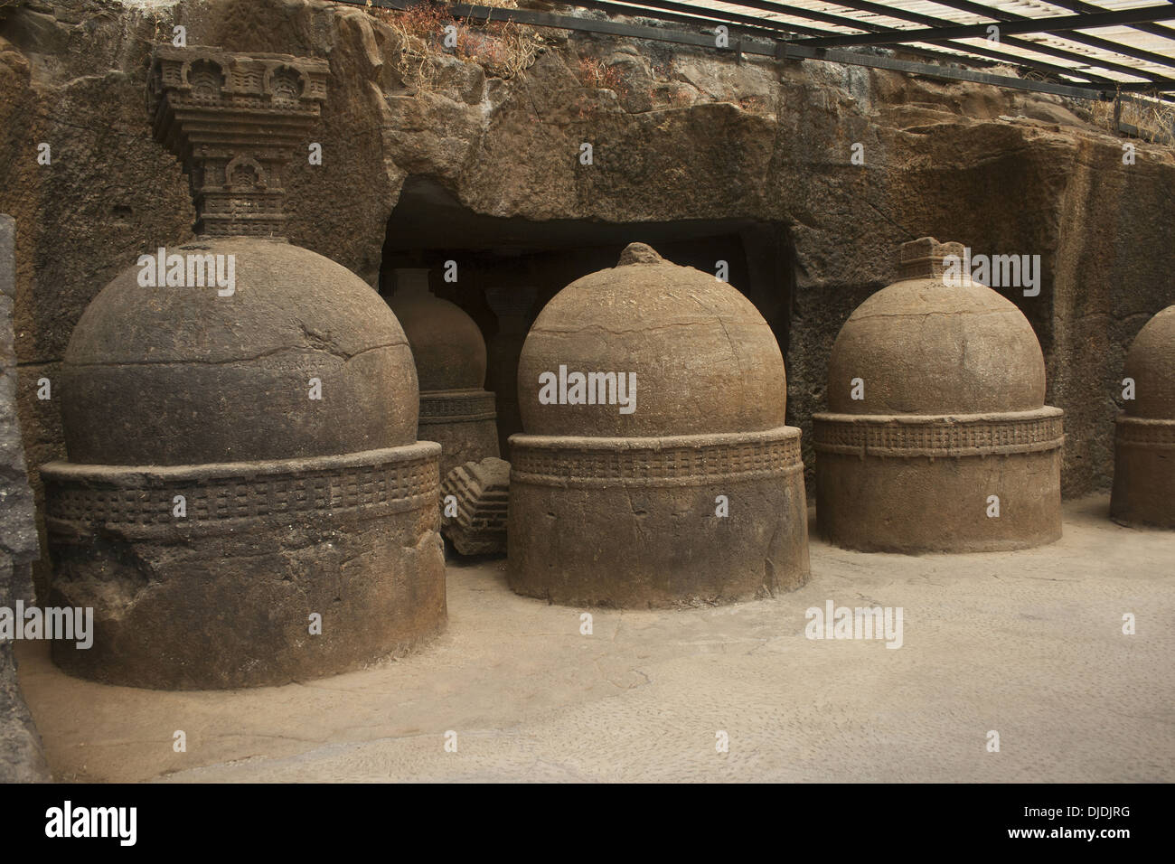 Votive stupas also called as memorial stupas on the way to cave No. 20