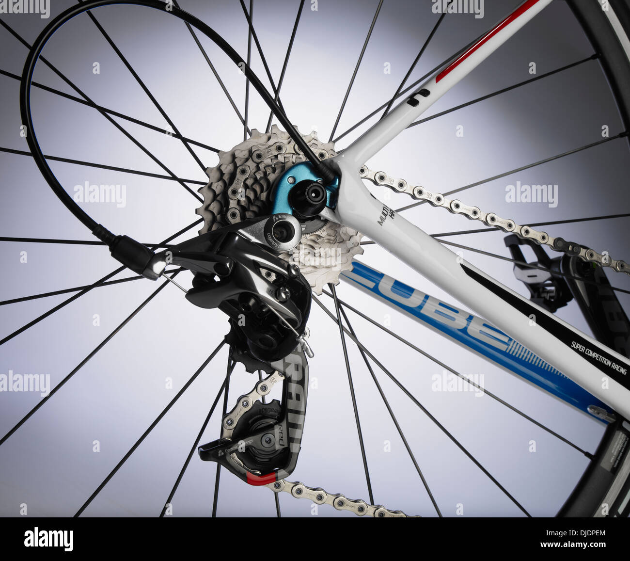 Rear gear cogs and chainset of a Cube road bike Stock Photo Alamy