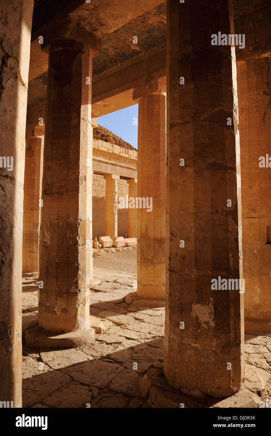 Columns within the Shrine of Anubis mortuary temple of Queen