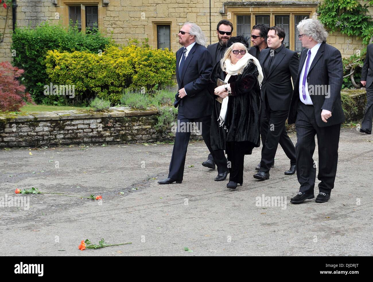 Barry Gibb, Dwina Gibb and Robin-John Gibb The funeral of Robin Gibb