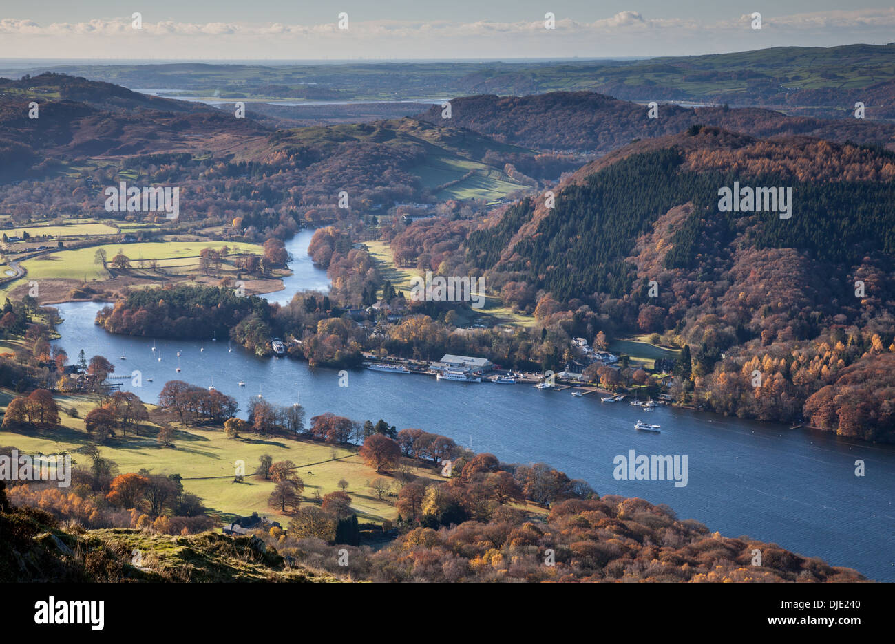 Windermere enters the River Leven at Lakeside, Newby Bridge, Lake