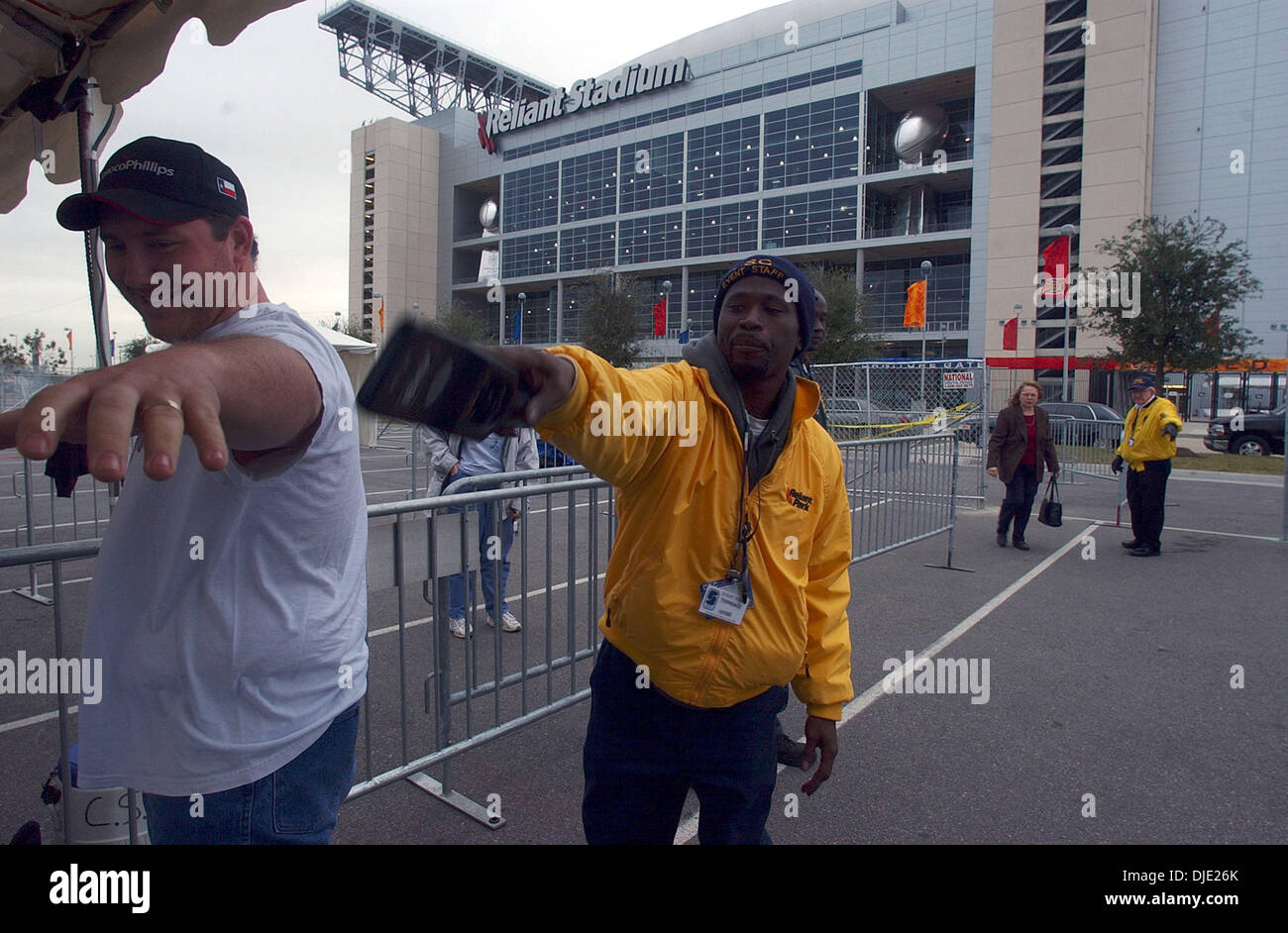 Jan 28, 2004; Houston, TX, USA; DAVID CARLTONs wanded by CSC Security