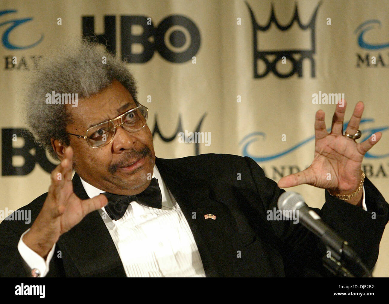 Mar 03, 2004; Los Angeles, CA, USA; Boxing promoter DON KING at a news  conference held at the Marriott Hotel announcing his upcoming fight night.  The main event will feature WBO heavyweight