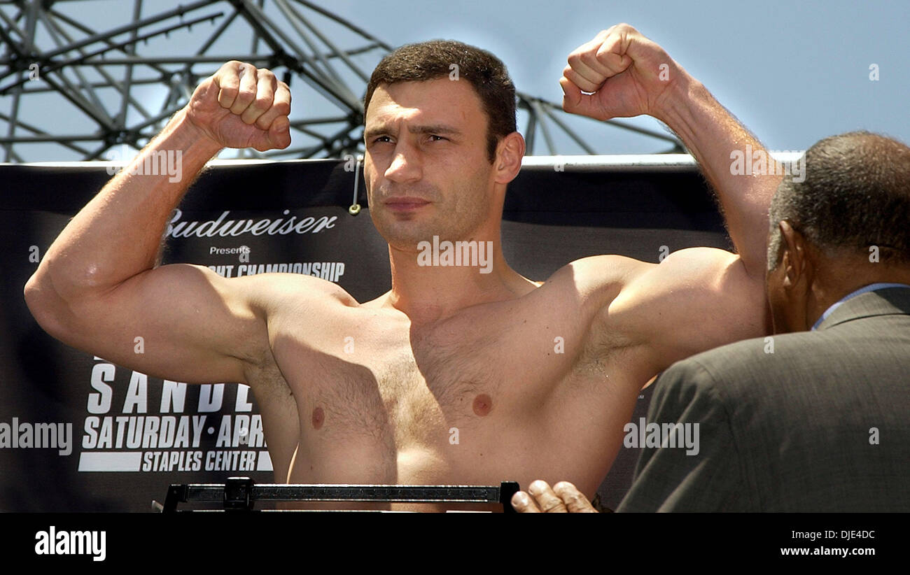 April 22, 2004; Los Angeles, CA, USA; VITALI KLITSCHKO at the weigh in