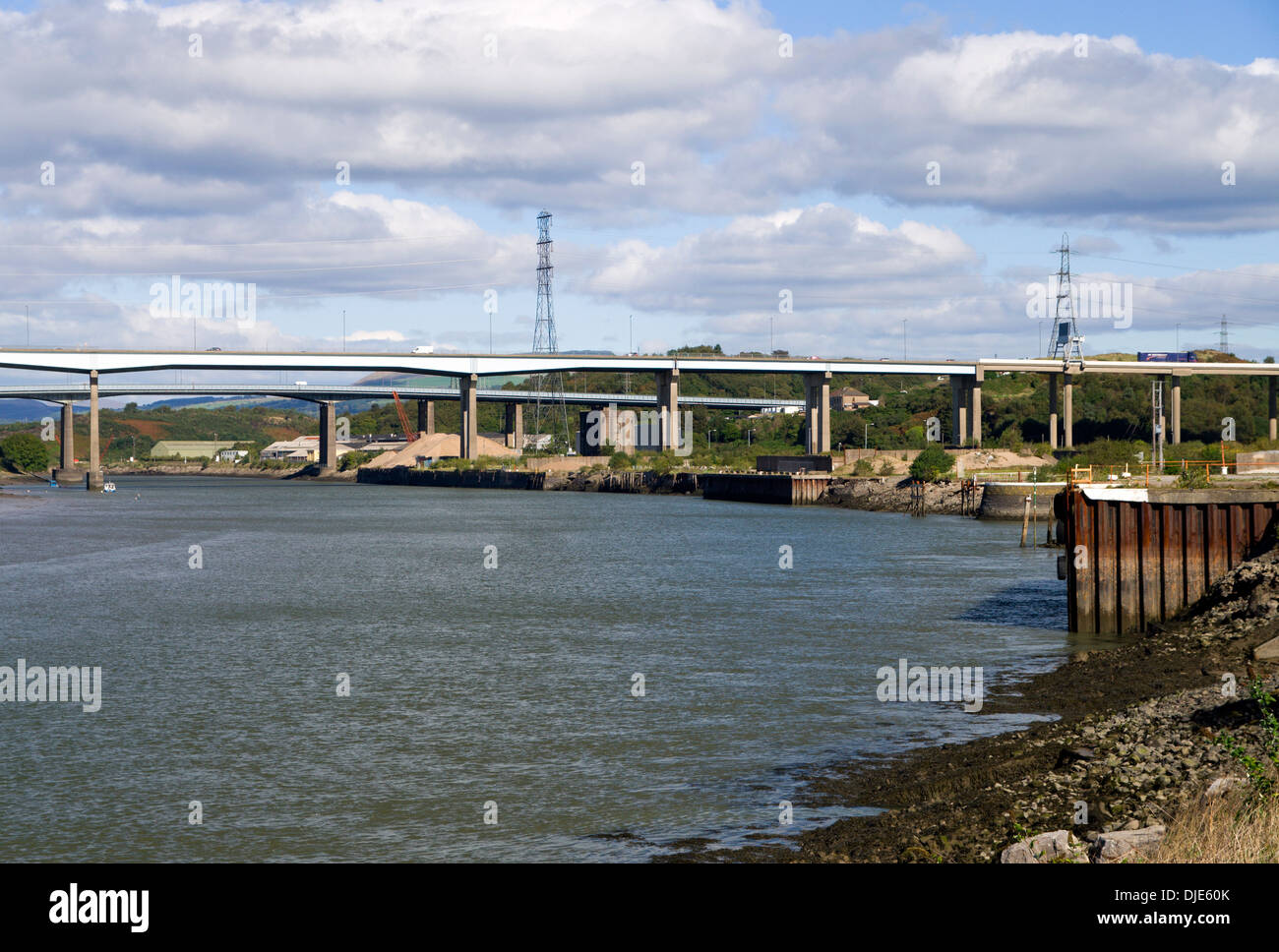 River neath motorway bridge briton ferry m4 dock historic brunel hi-res ...