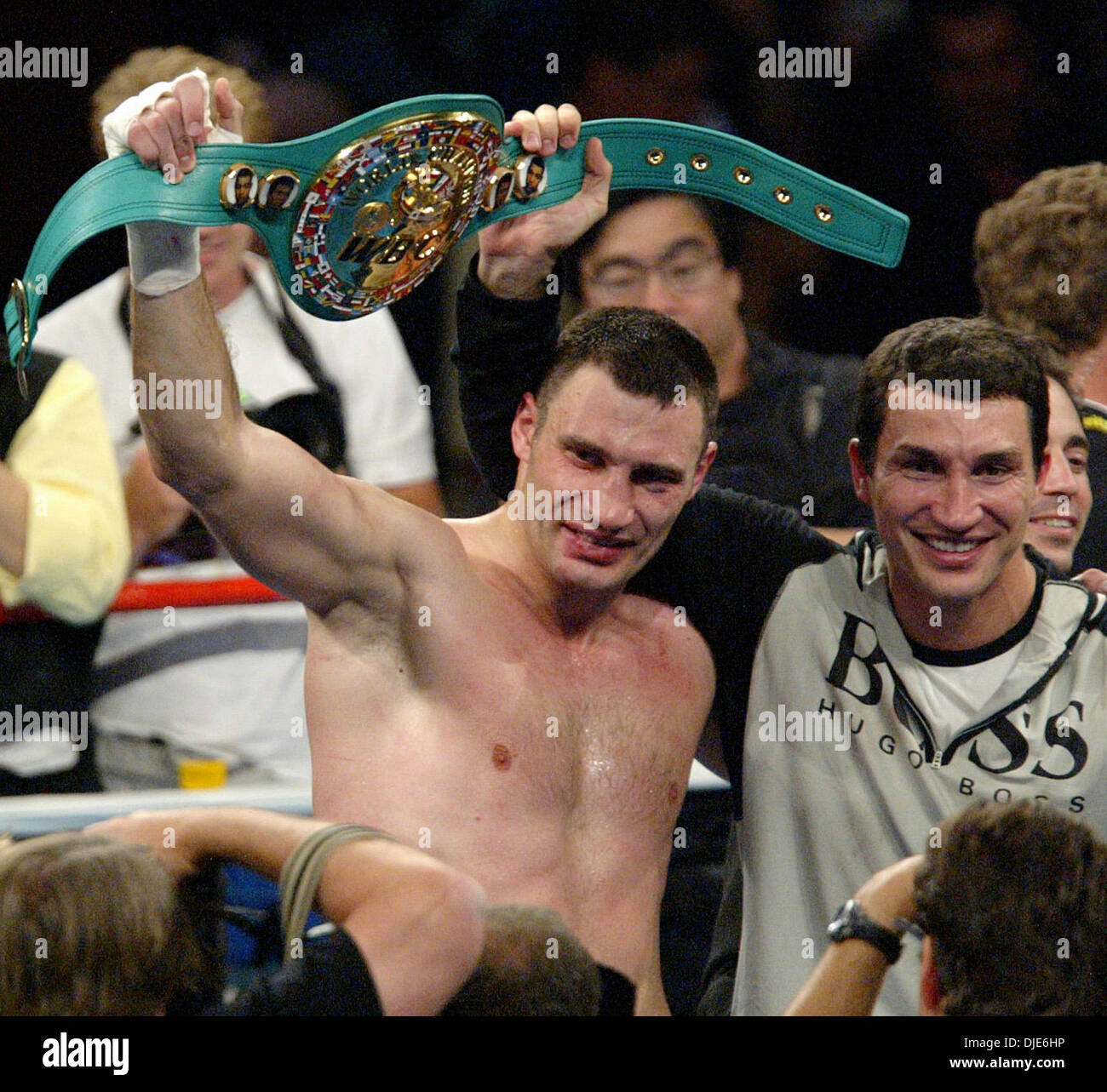 Apr 24, 2004; Los Angeles, CA, USA;Boxer VITALI KLITSCHKO celebrates