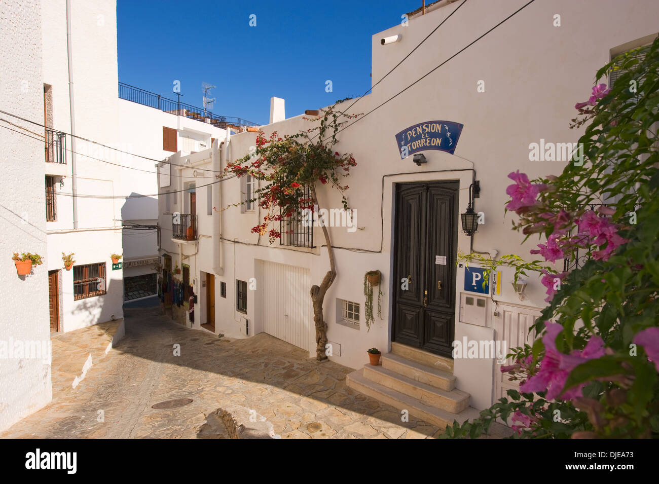 Traditional white washed buildings in Mojacar pueblo (village) Spain