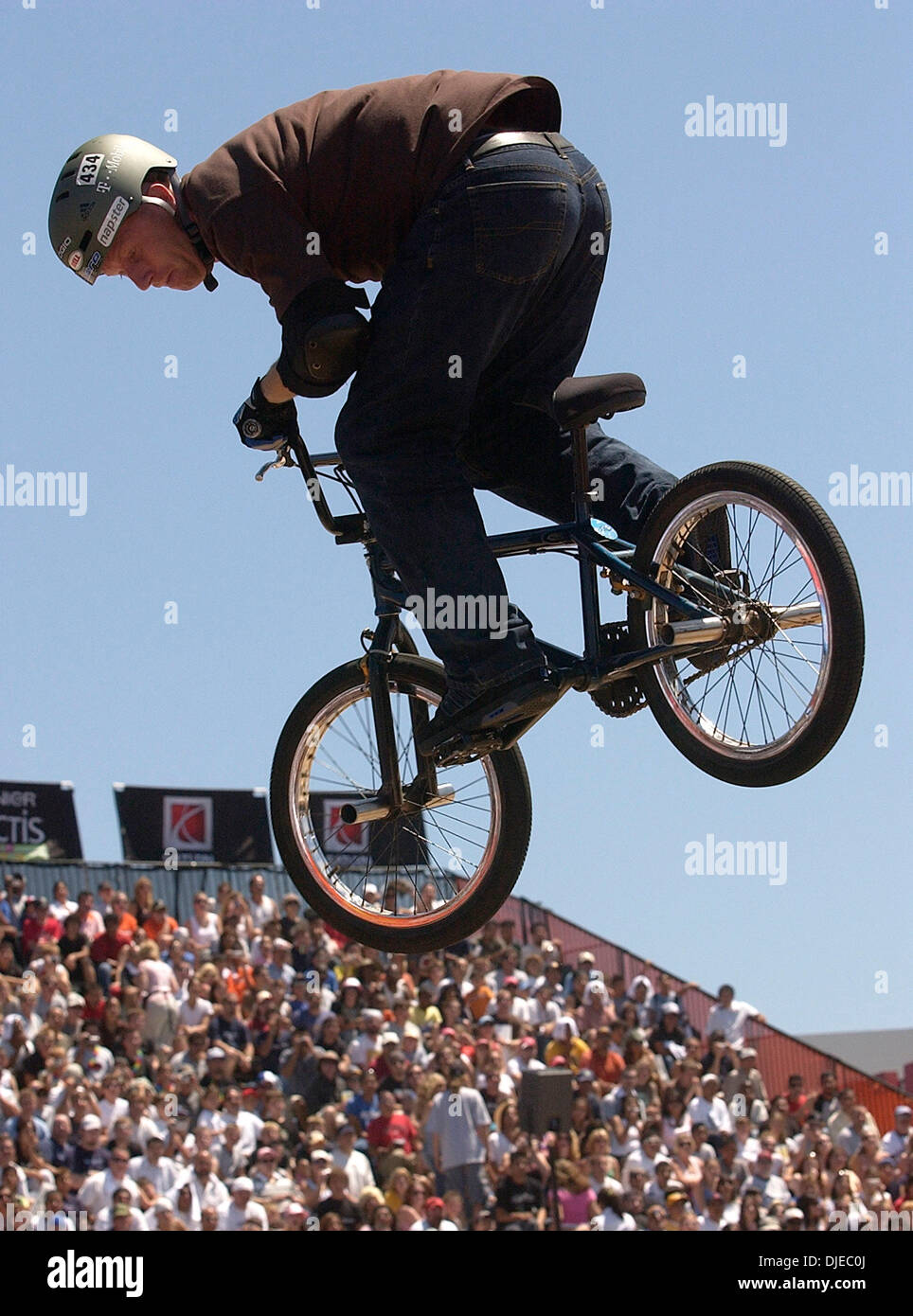 Aug 07, 2004; Los Angeles, CA, USA; Pro BMX rider RYAN NYQUIST competes  during the finals of Bike Stunt Park during X Games X Stock Photo - Alamy