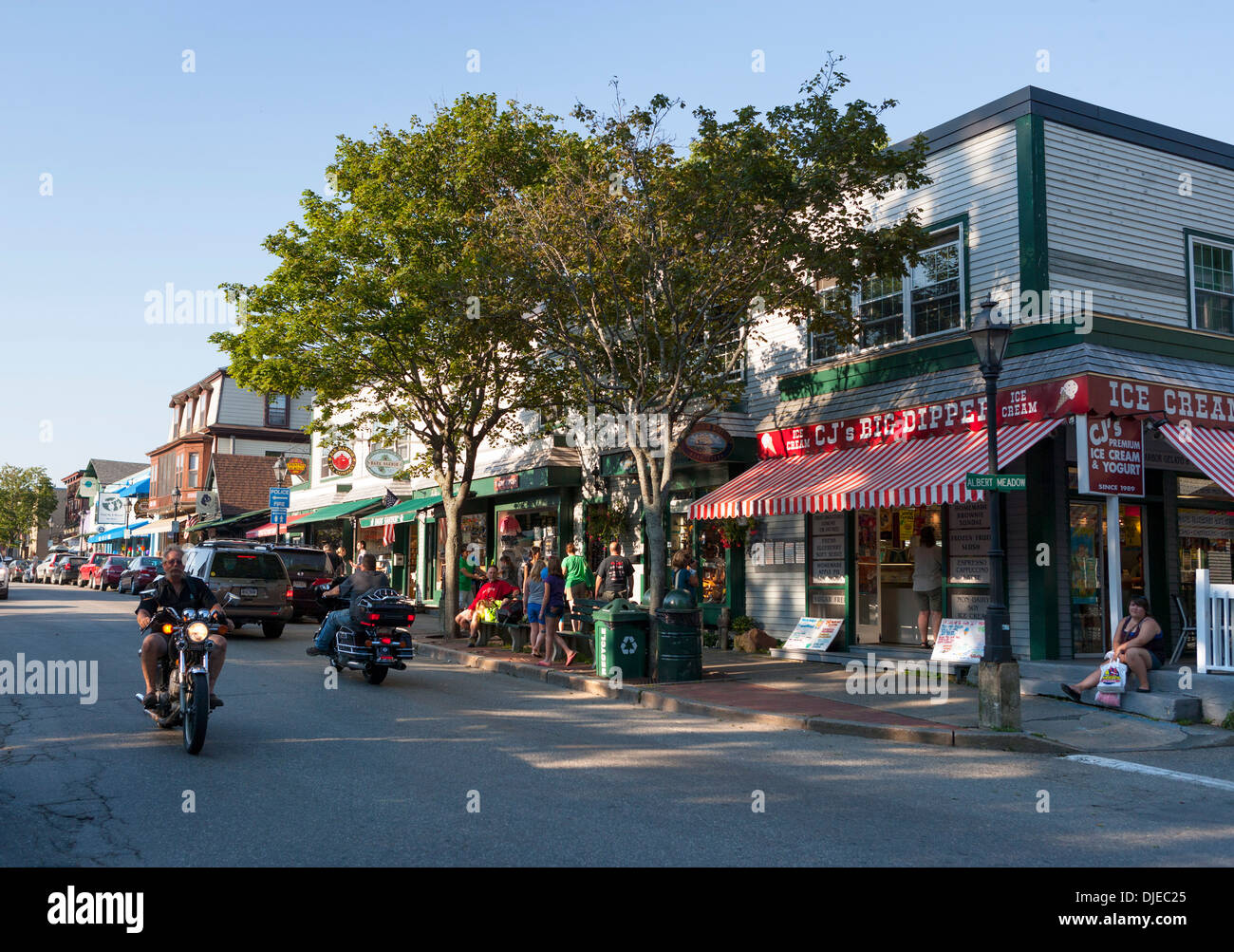 Downtown Bar Harbor, Maine Stock Photo