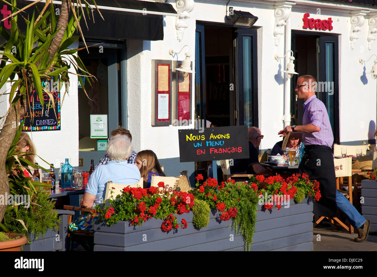 Outdoor Restaurants, Gorey, Jersey, Channel Islands Stock Photo - Alamy