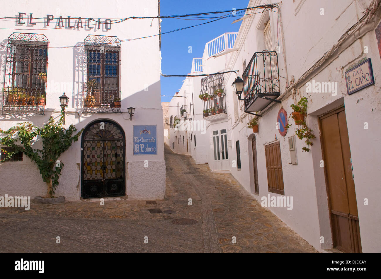 Traditional white washed buildings in Mojacar pueblo (village) Spain