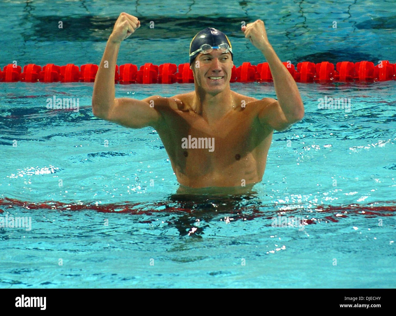 Croatia's Duje Draganja, right, the gold medalist, and Britain's