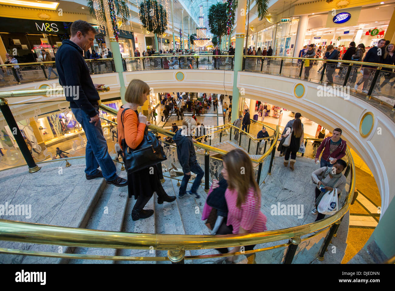 Christmas shoppers in the Trafford Centre, manchester, UK Stock Photo Alamy