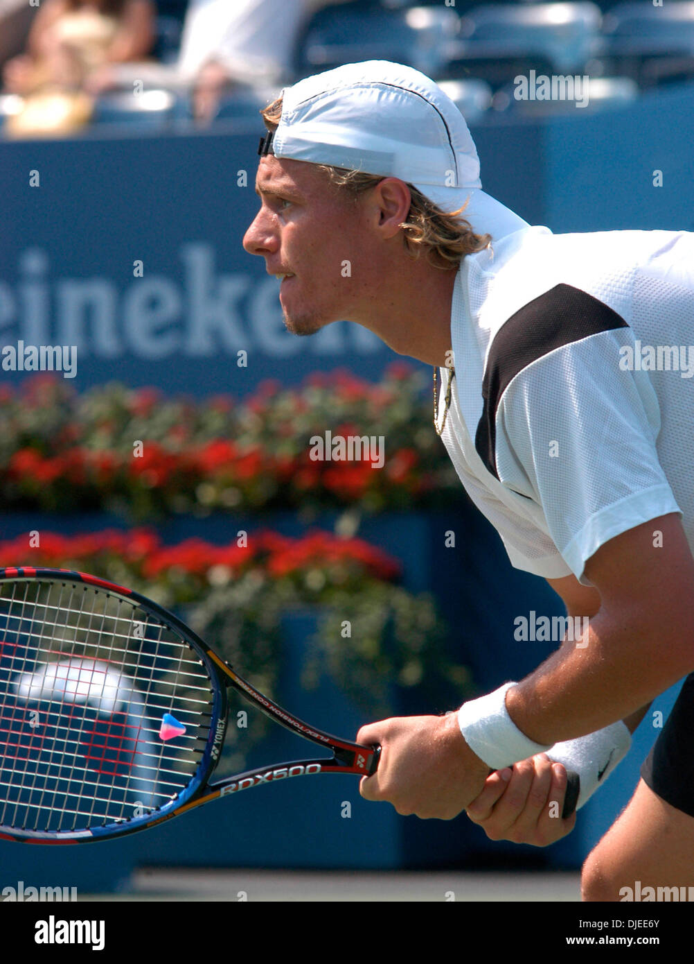 Sep 01, 2004; Flushing Meadows, NY, USA; Tennis player LLEYTON HEWITT (4)  of Australia defeated Wayne Ferreira of Russia during the first round at  the 2004 US Open Tennis Championships Stock Photo - Alamy