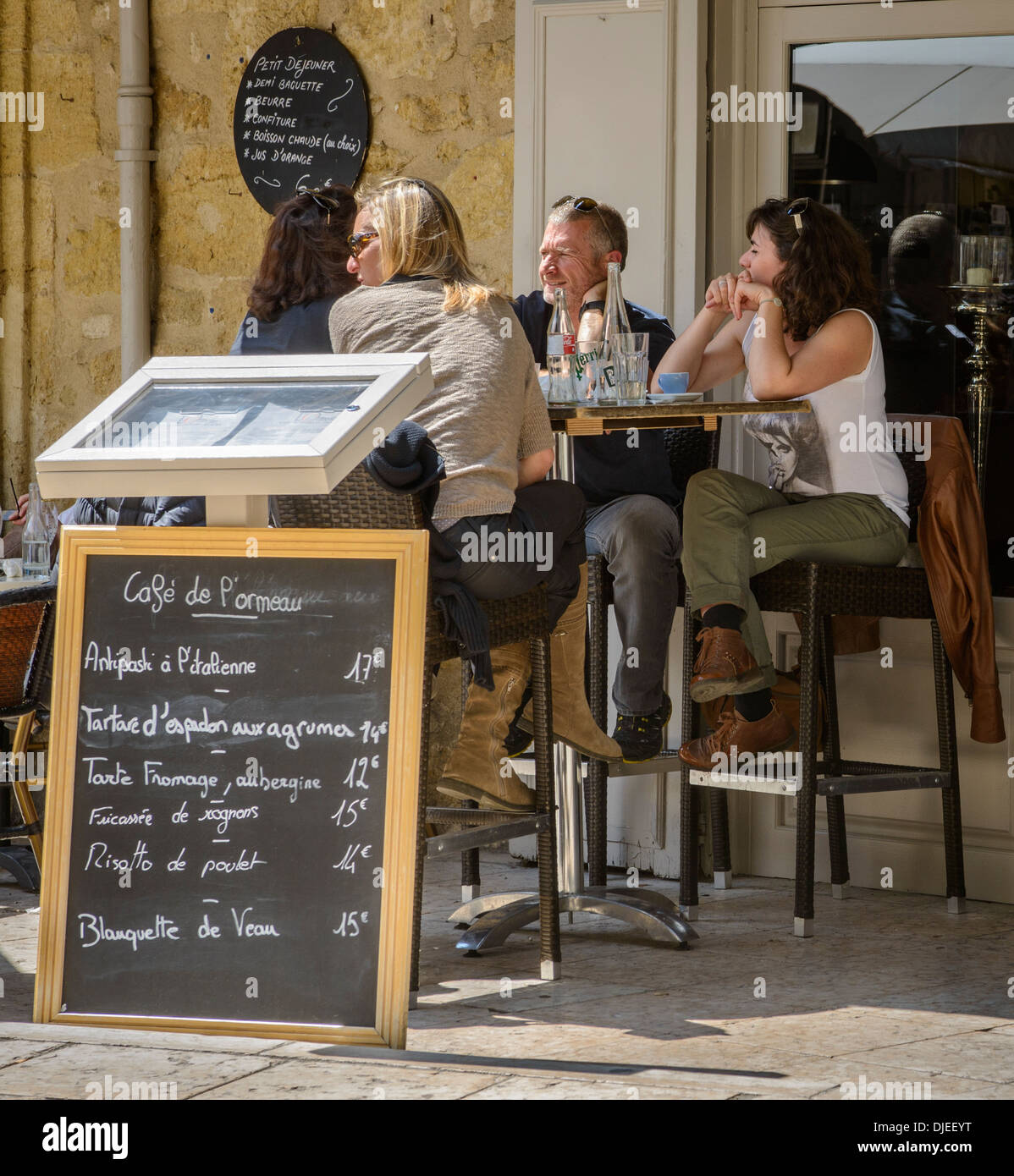 Group in a bar in France watching an event Stock Photo Alamy