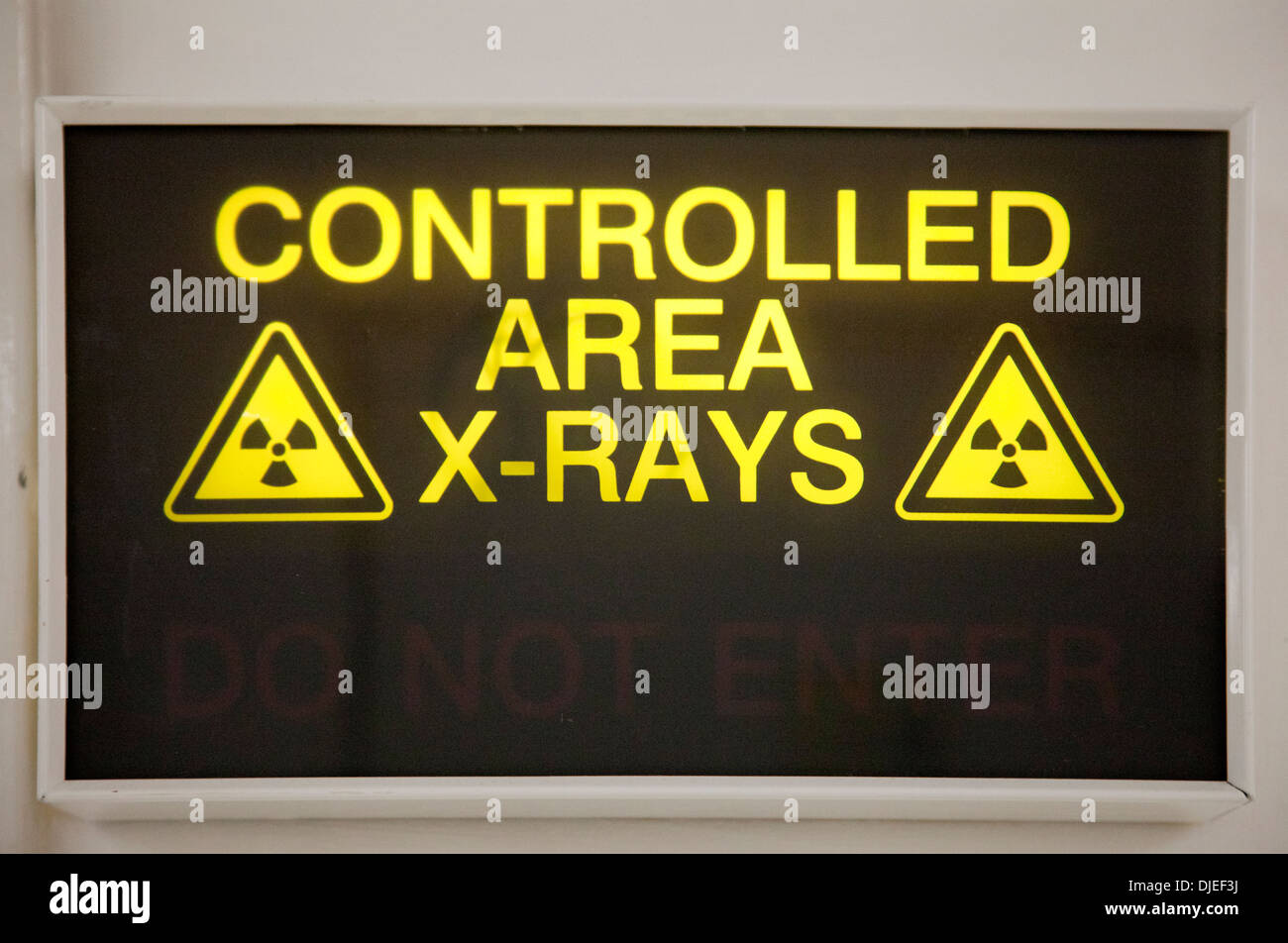 Controlled X-Ray Area Sign Stock Photo