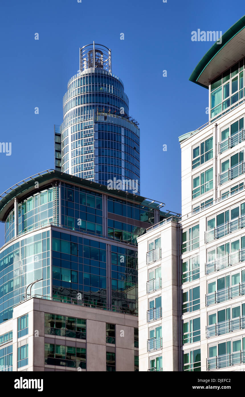 Modern Apartments Including Round St George's Wharf Tower at vauxhall Cross in London UK Stock Photo