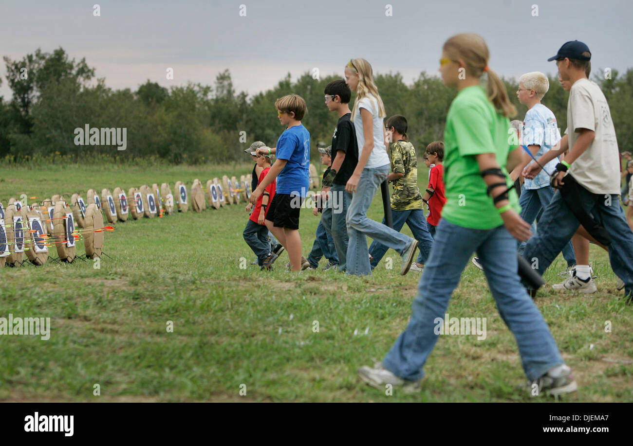 Cedar, MN Sept. 8, 2007 Young archers head to their targets to