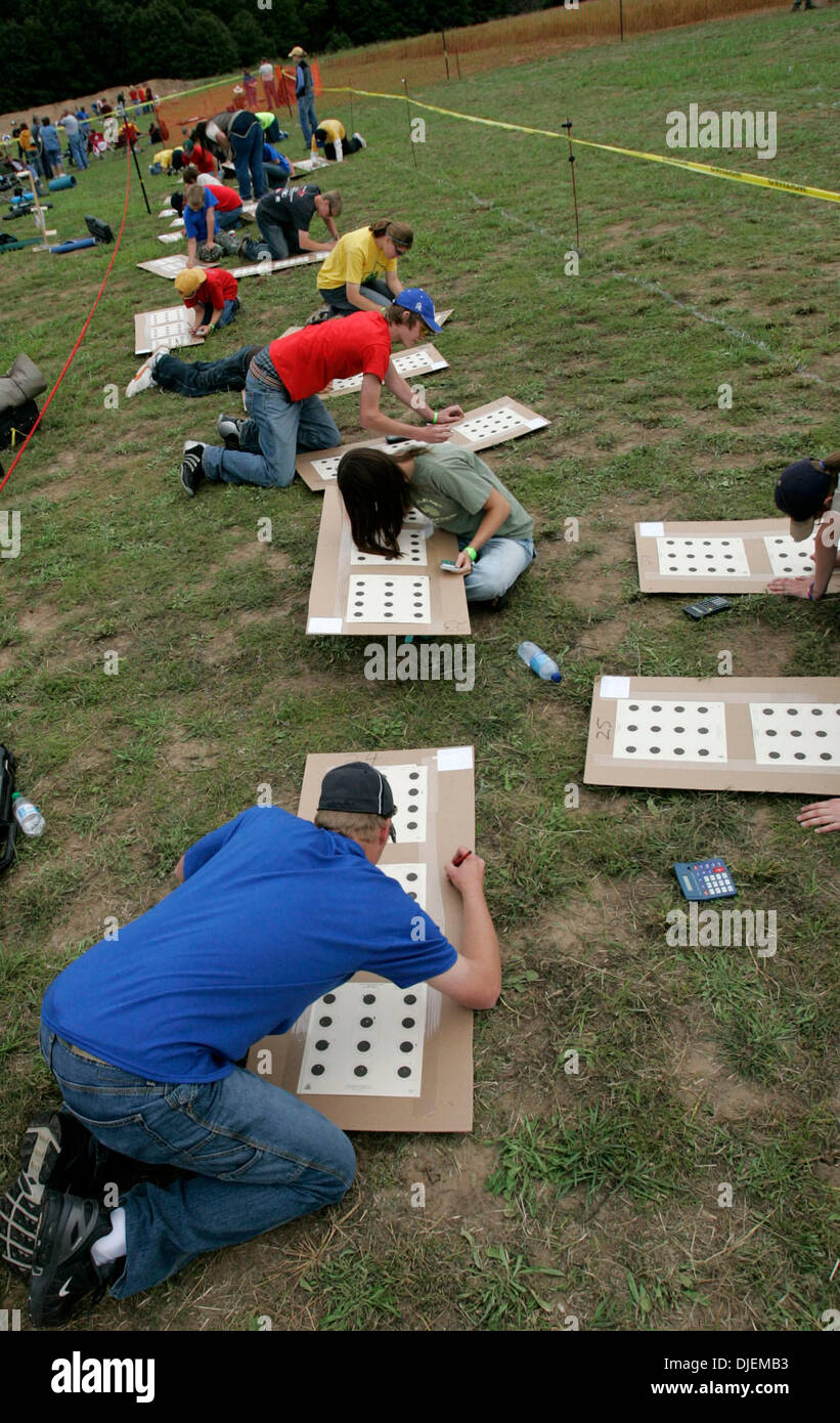 Cedar, MN Sept. 8, 2007 Air rifle shooters score their targets