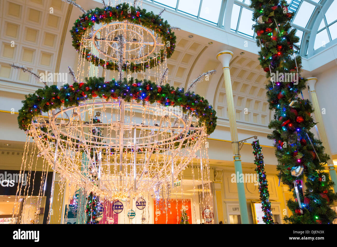 Christmas decorations in the Trafford Centre, manchester, UK Stock Photo Alamy