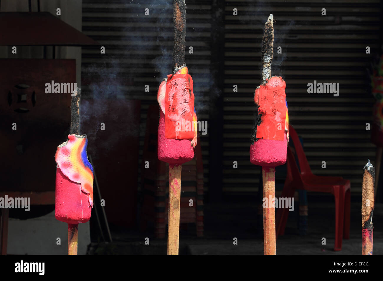 joss sticks, chinese temple, komtar,penang,Malaysia Stock Photo Alamy