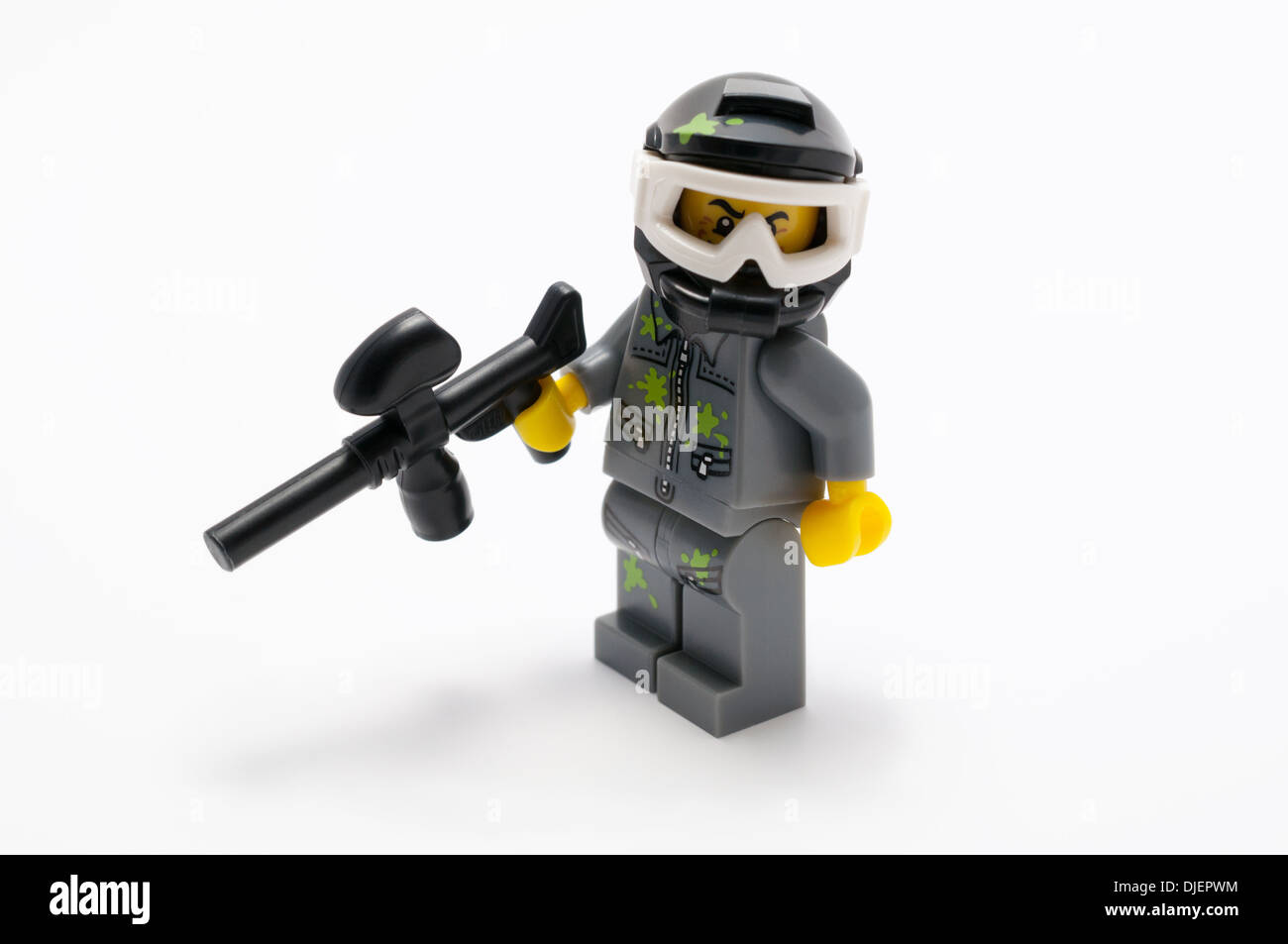 A Lego Minifigure of a Paint Baller Stock Photo