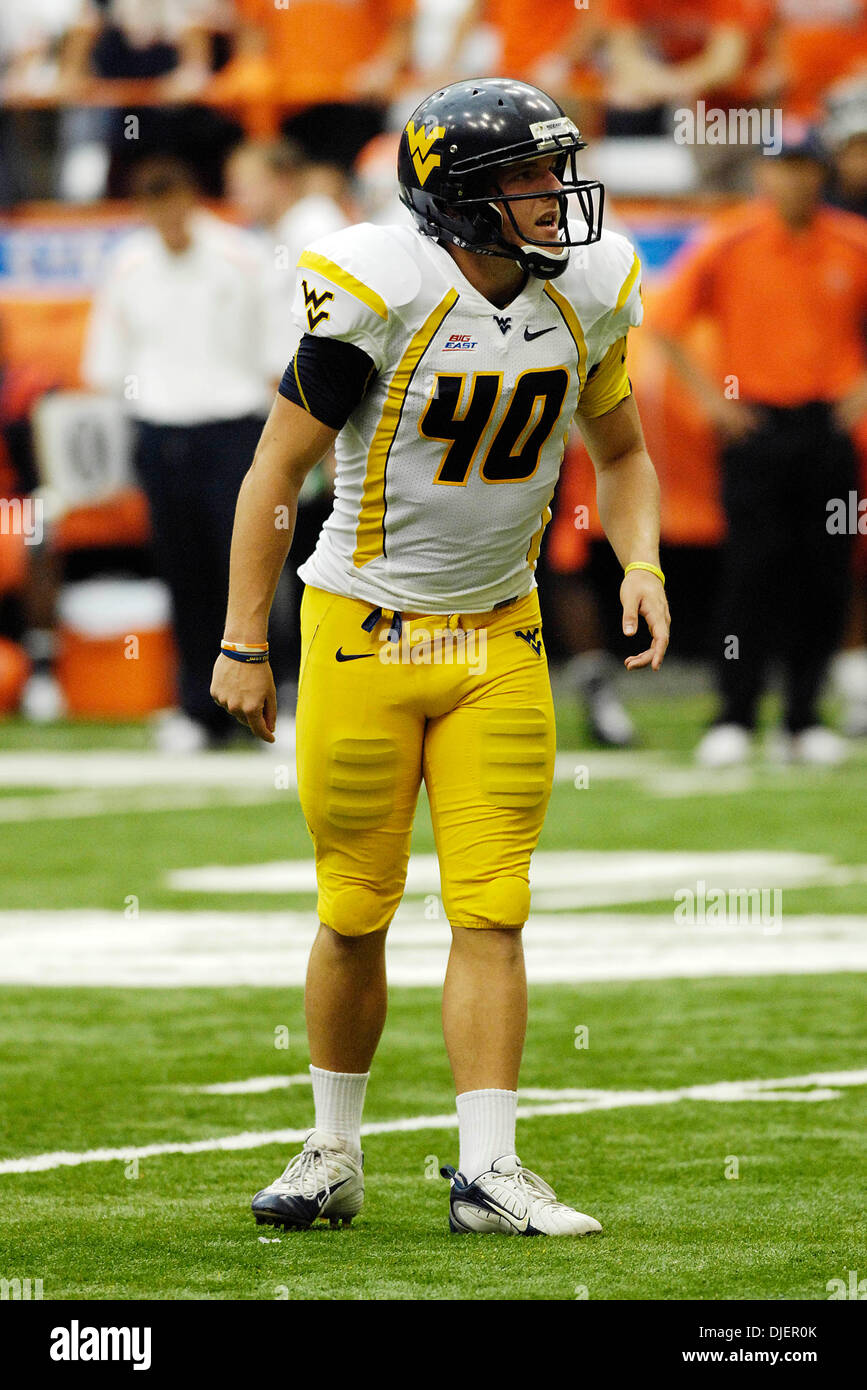October 6, 2007: West Virginia defeated Syracuse University 55-14 at the  Carrier Dome in Syracuse, New York. West Virginia kicker Pat McAfee (#40)  looks towards the sideline while playing Syracuse University.(Credit Image:  ©