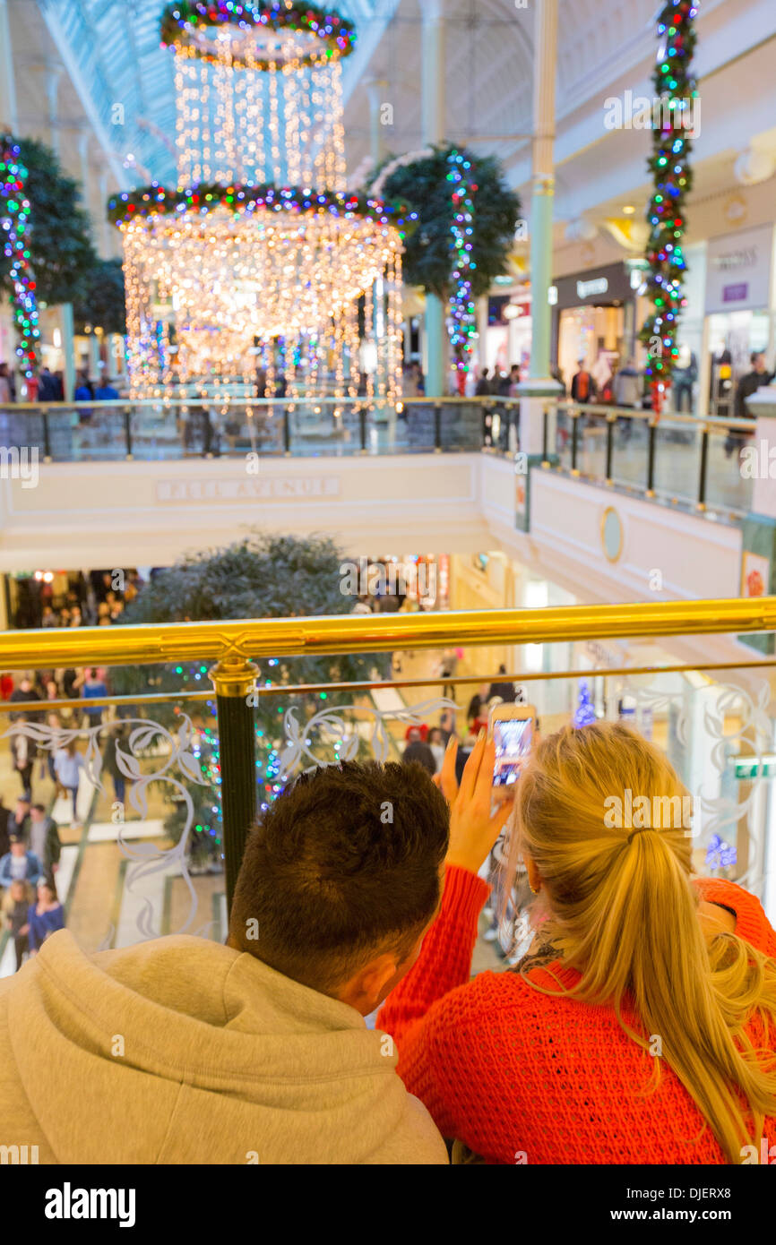 Christmas shoppers in the Trafford Centre, manchester, UK. Stock Photo