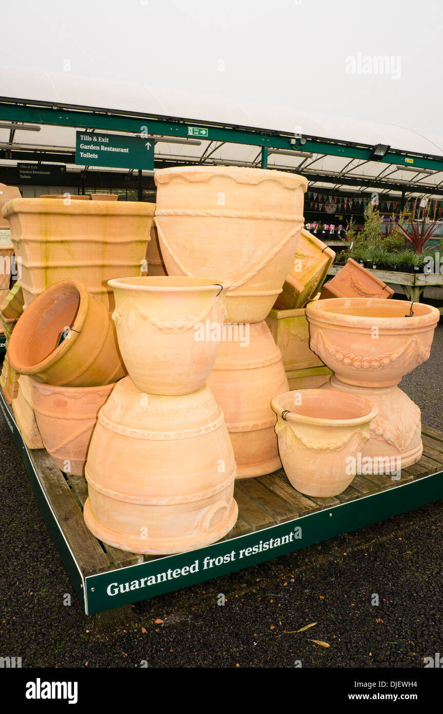 A selection of large flower pots at a garden center Stock Photo Alamy