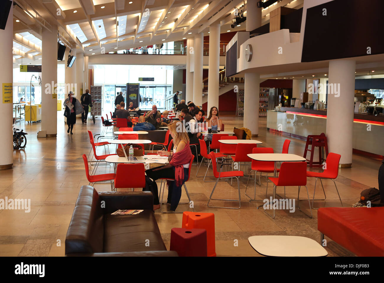 Interior of the Royal Festival Hall (The South Bank Centre) in London. Stock Photo