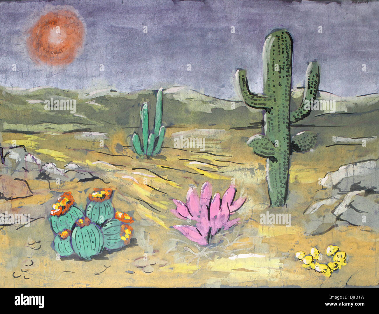 Illustration of a desert Stock Photo Biology Diagrams