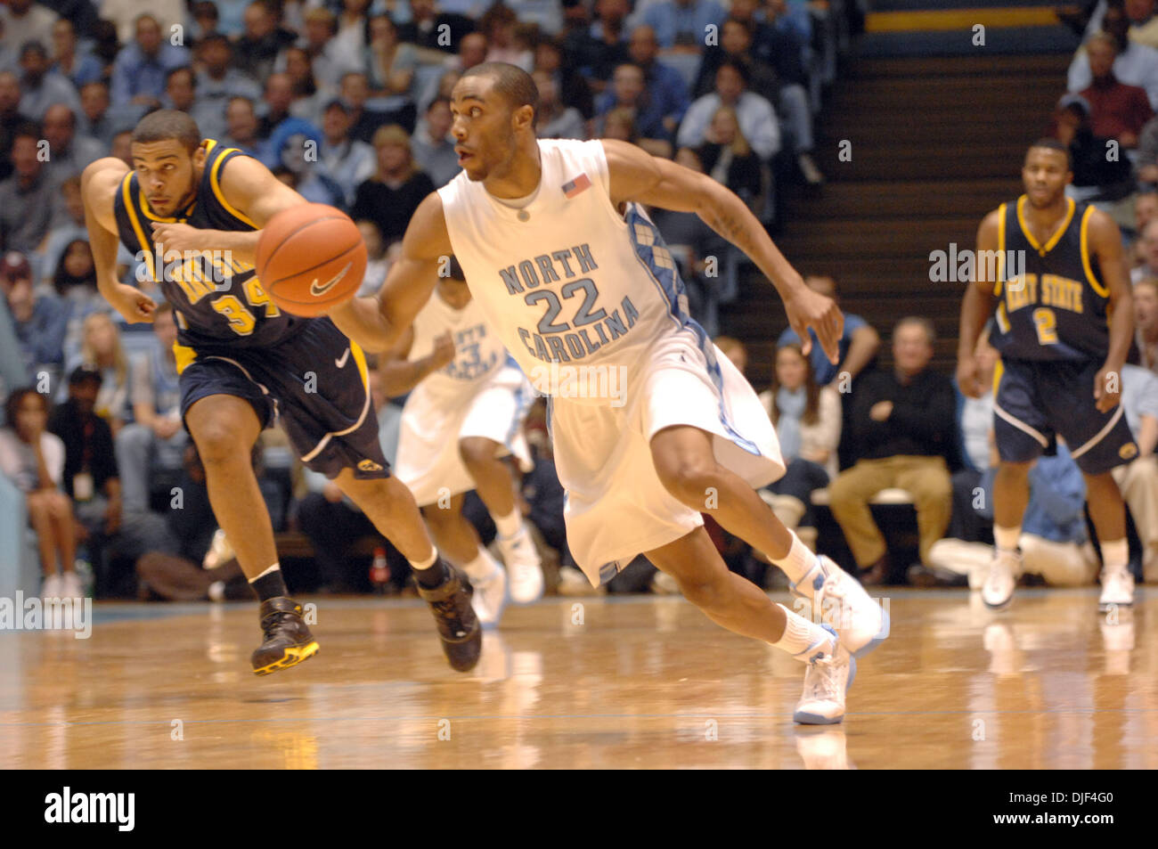 Jan 02, 2008 - Chapel Hill, North Carolina, USA - Carolina Tarheels WAYNE ELLINGTON as The University of North Carolina Tarheels defeated The Kent State Golden Flashes 90-61 as they played the Dean Smith Center located in Chapel Hill. (Credit Image: © Jason Moore/ZUMA Press) Stock Photo