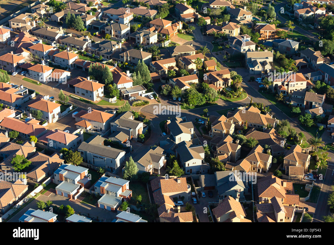Aerial view of  townhouse development.Johannesburg.South Africa Stock Photo