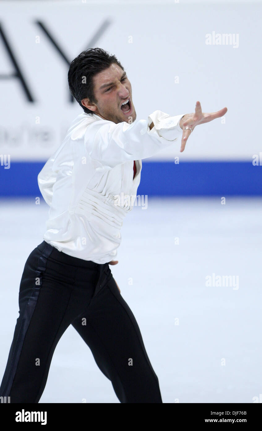 Jan 27, 2008 - St. Paul, Minnesota, USA - EVAN LYSACEK at the climactic end of his program during the senior men's free skate at the 2008 U.S. Figure Skating Championships at Xcel Energy Center in the Twin Cities.  (Credit Image: © Jeff Wheeler/Minneapolis Star Tribune/ZUMA Press) RESTRICTIONS: * USA Tabloids Rights OUT * Stock Photo