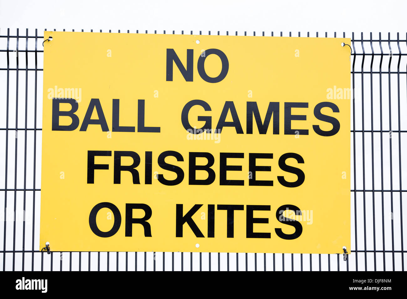 Signs on security fencing at Manchester Airport, UK Stock Photo Alamy