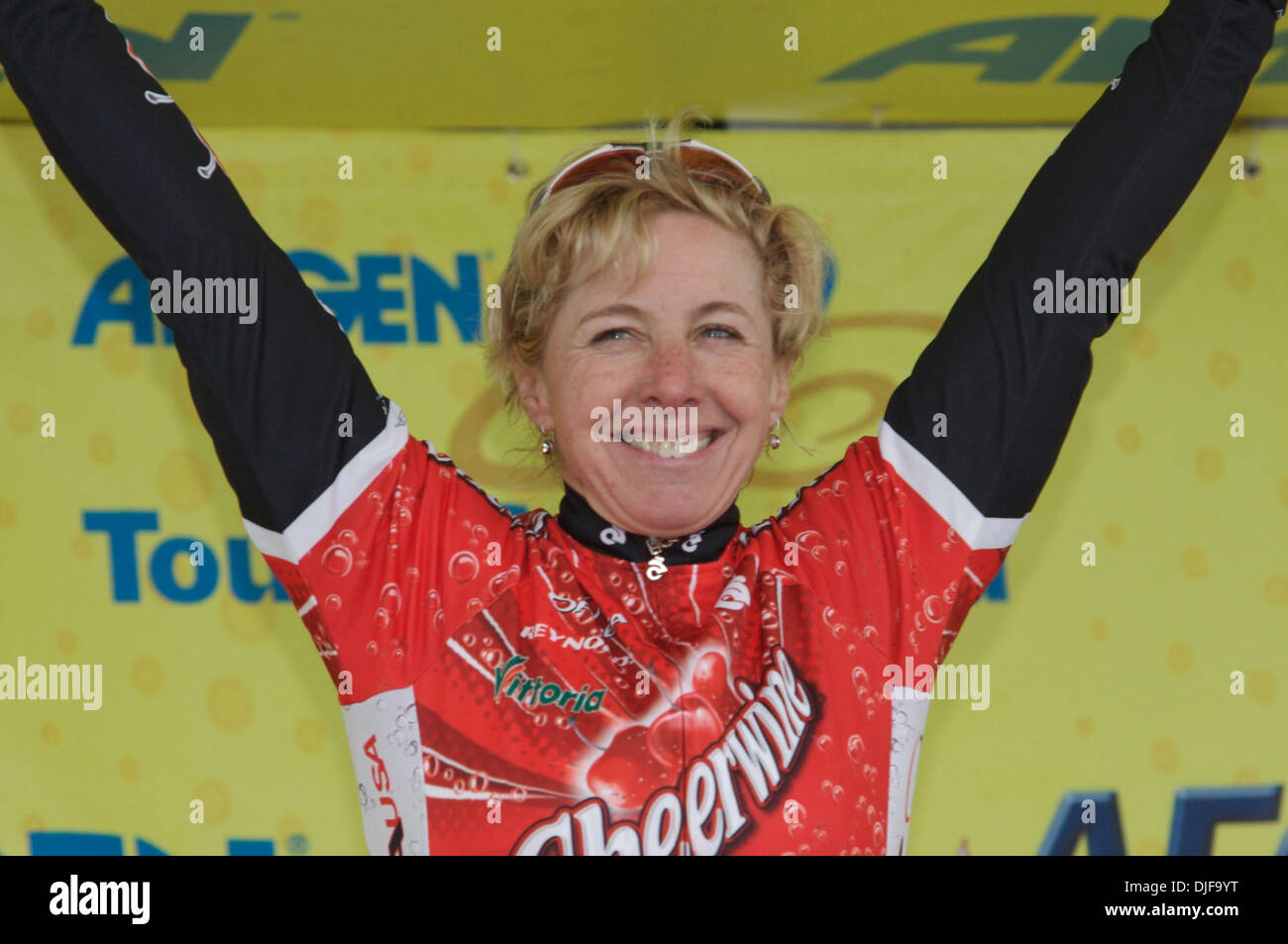 Feb 18, 2008 - Santa Rosa, California, USA - LAURA VAN GILDER of Cheerwine places second in the women's criterium of the 2008 Amgen Tour of California. (Credit Image: © Kate Karwan Burgess/ZUMA Press) Stock Photo