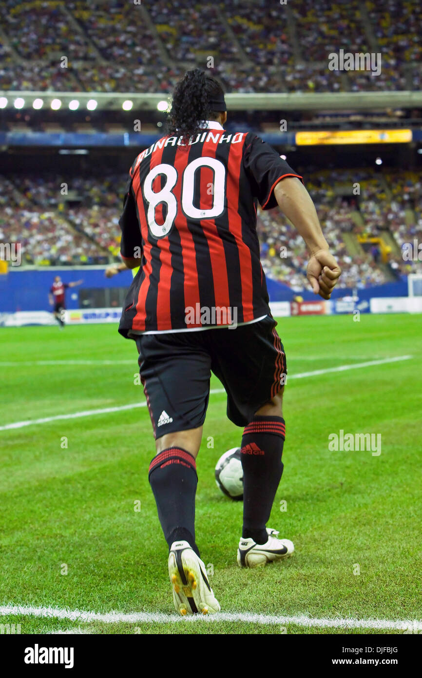 AC Milan's forward Ronaldo (Ronaldinho) De Assis Moreira(#80) in game  action during play of the friendly FIFA exhibition game between AC Milan  and the Montreal Imapct played at the Olympic Stadium in