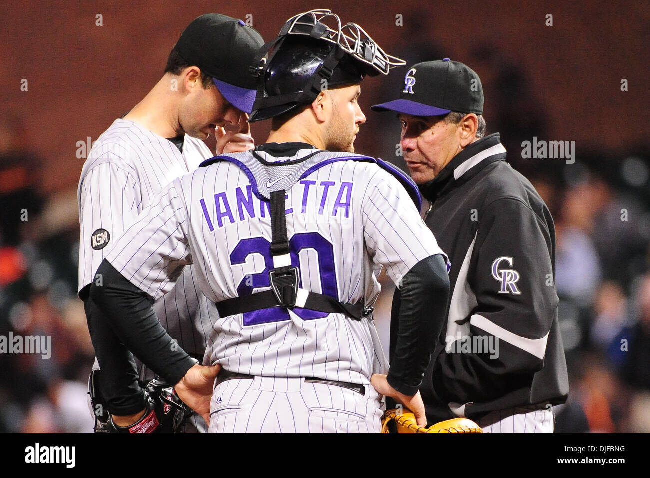 Starting pitcher Jose Acevedo of the Colorado Rockies walks back