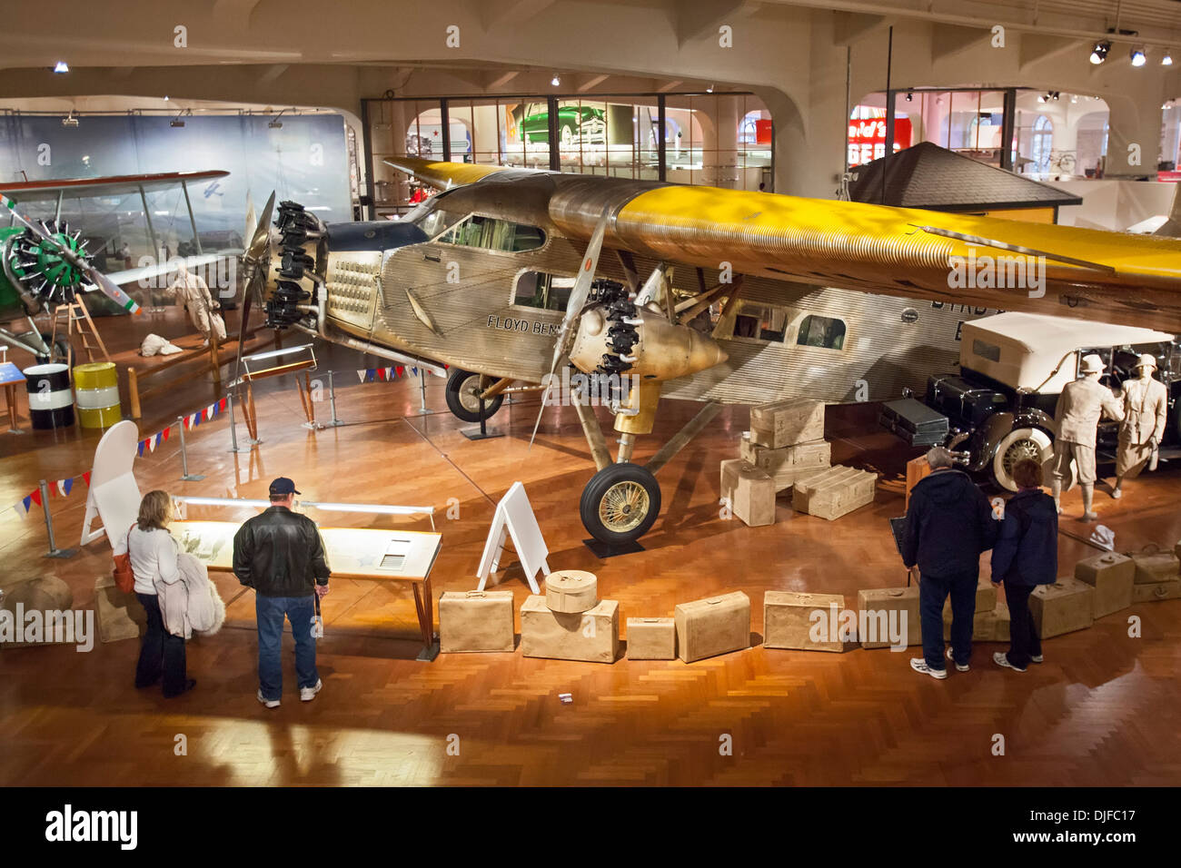 Dearborn, Michigan - The Ford Trimotor on display at the Henry Ford Museum. Stock Photo