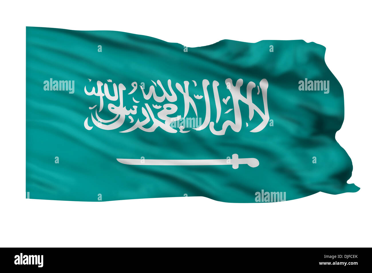 Saudi Arabia flag waving high in the air. Stock Photo