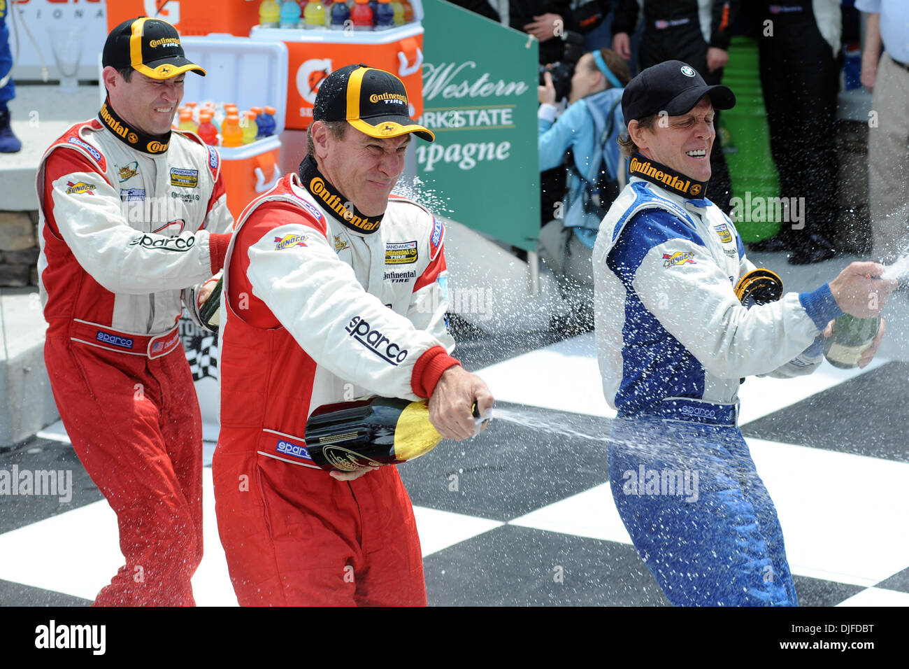 Race winning driver Charles Putman (left) of FallLine Motorsports car