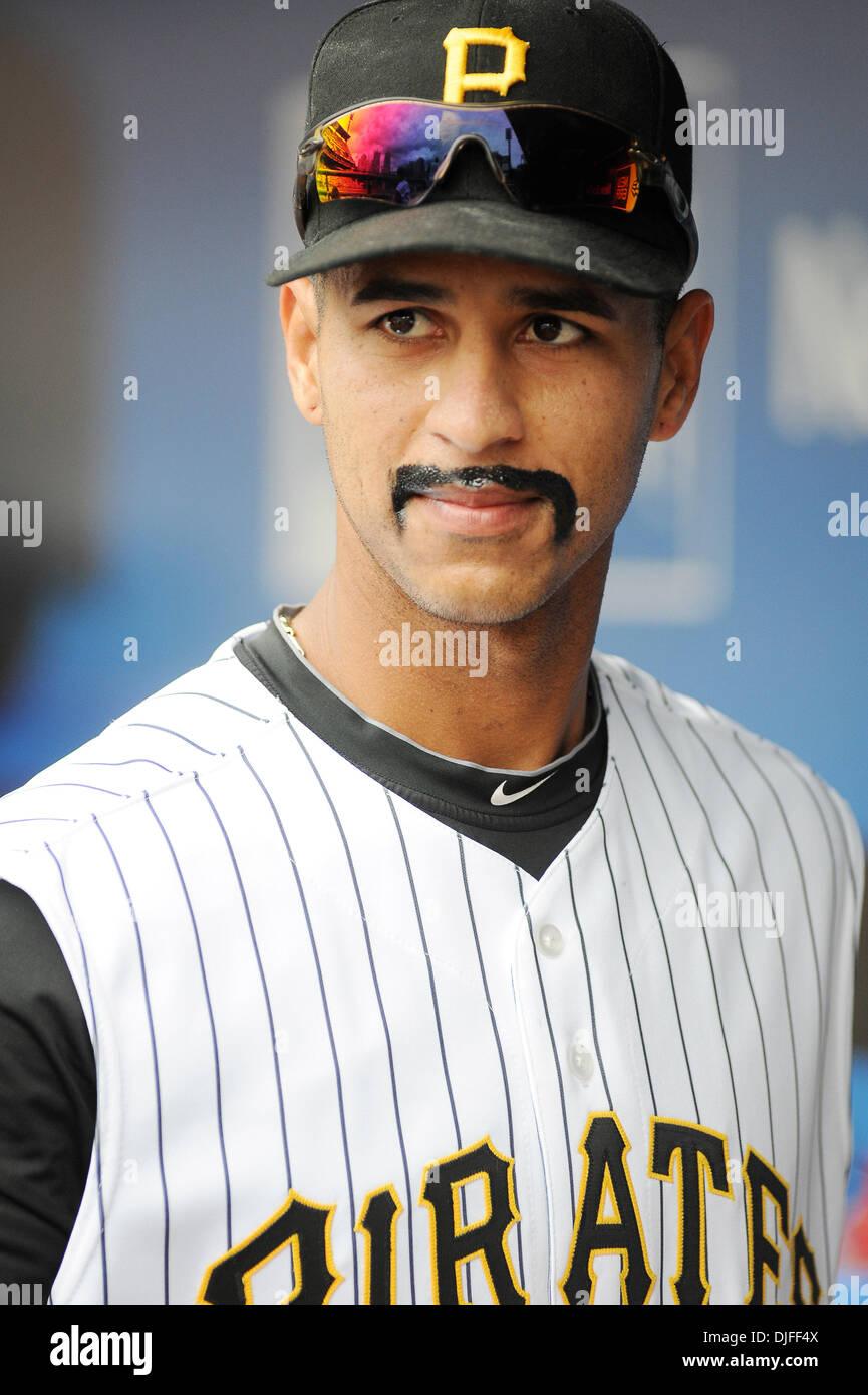 June 06, 2010 - Pittsburgh, PA, U.S - 6 June 2010: Most of the Pirates  players have been growing ''lucky'' mustaches for the past few weeks, Pittsburgh  Pirates' SS Ronny Cedeno (13)