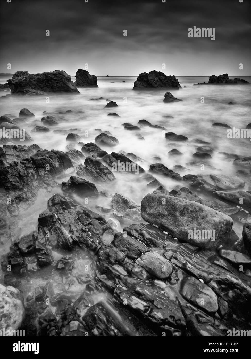 Sea stacks at El Matador State Beach, Malibu, California USA Stock Photo