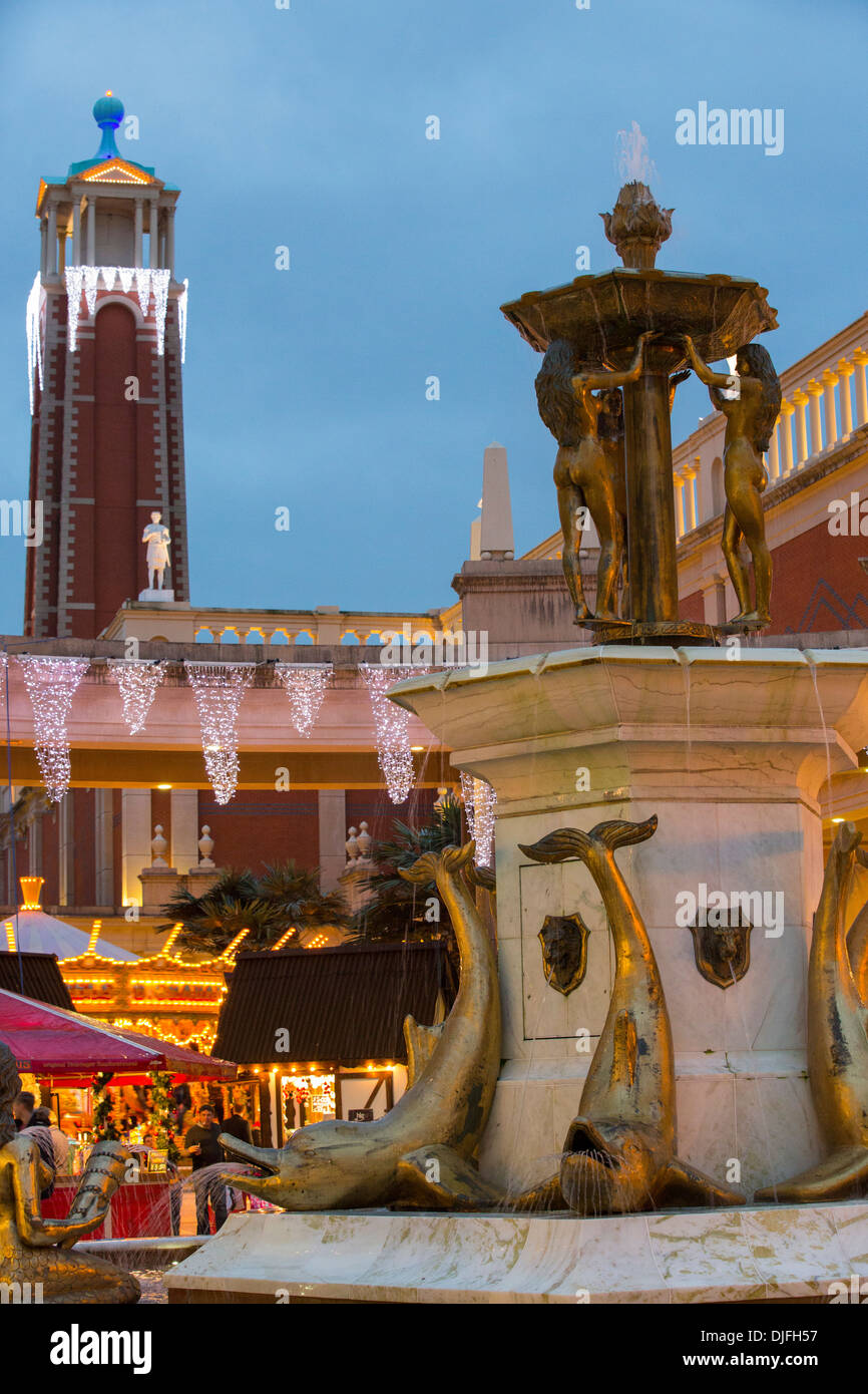 Christmas decorations at the Trafford Centre in Manchester, UK Stock