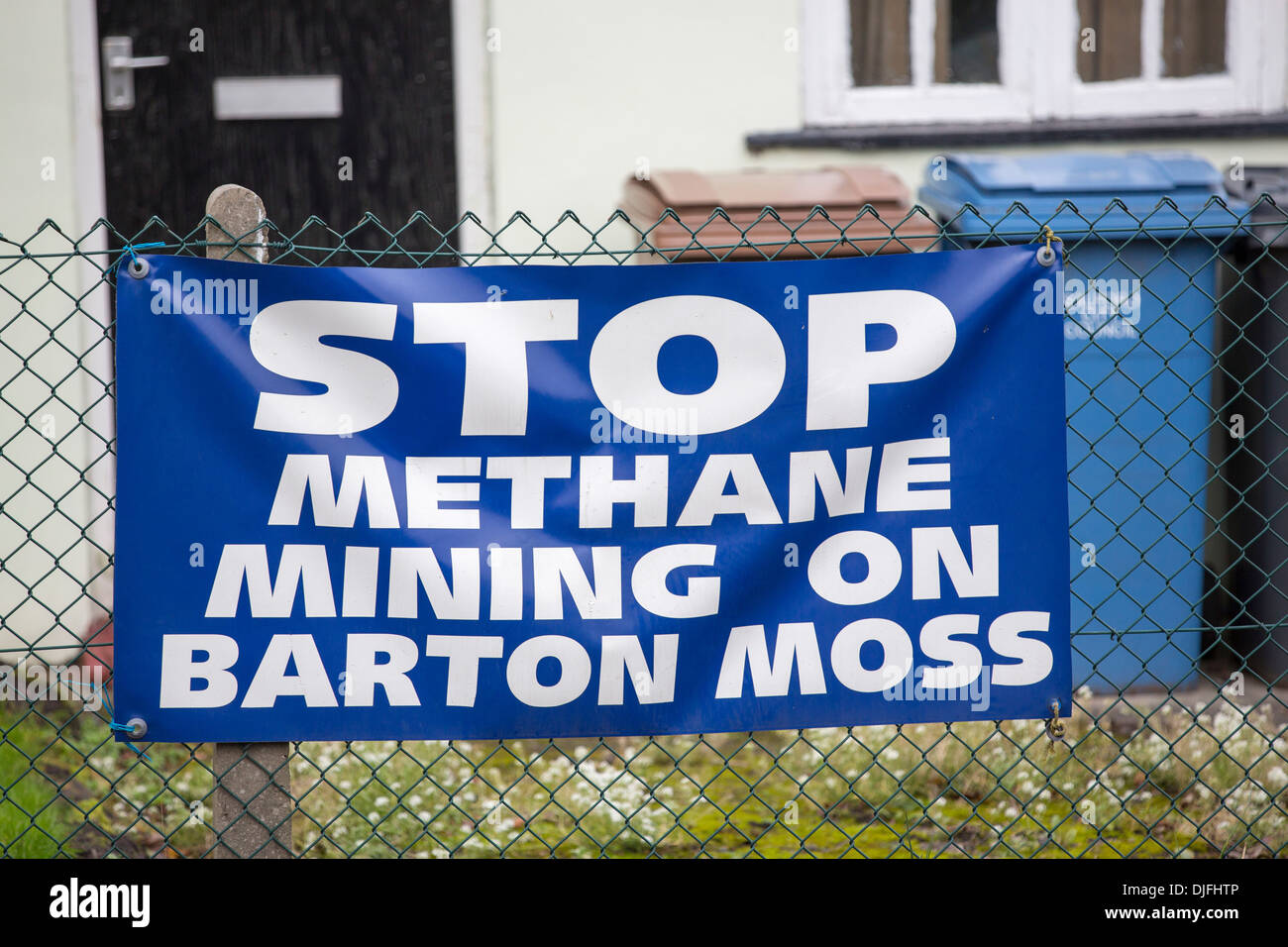 Banners Protesting At A Site On Chat Moss In Manchester That Has