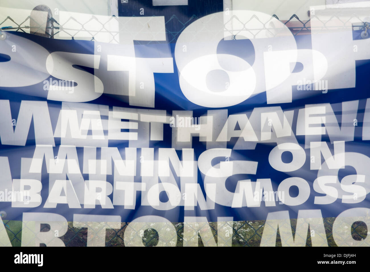 Banners Protesting At A Site On Chat Moss In Manchester That Has