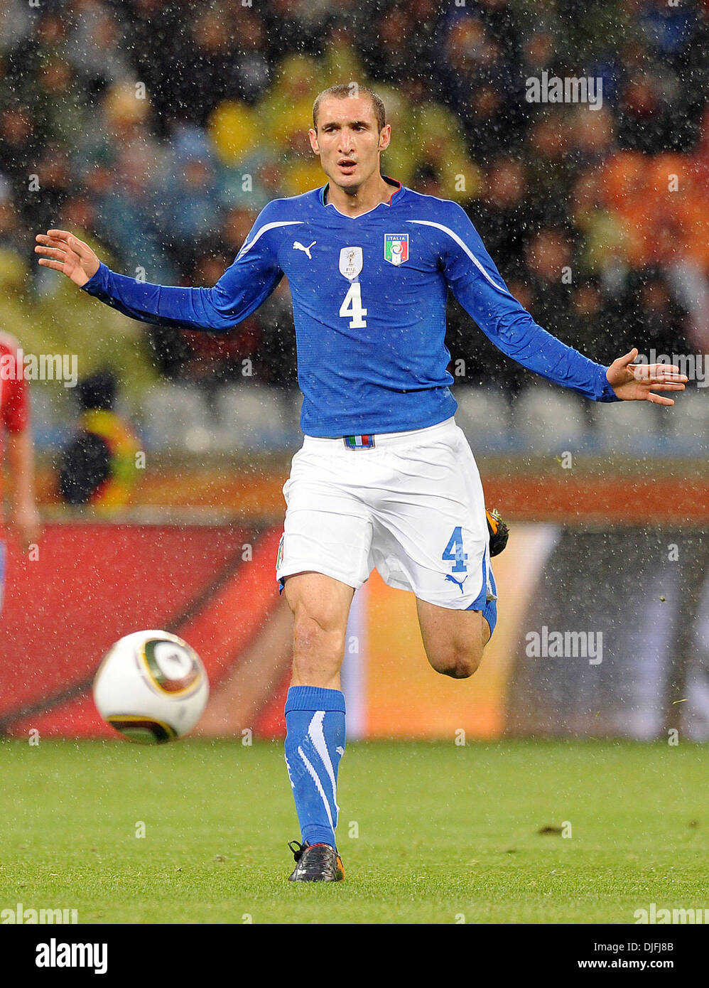 Jun 14, 2010 - Cape Town, South Africa - GIORGIO CHIELLINI of Italy during the FIFA World Cup 2010 soccer match between Italy and Paraguay at the Green Point Stadium. (Credit Image: © Luca Ghidoni/ZUMApress.com) Stock Photo