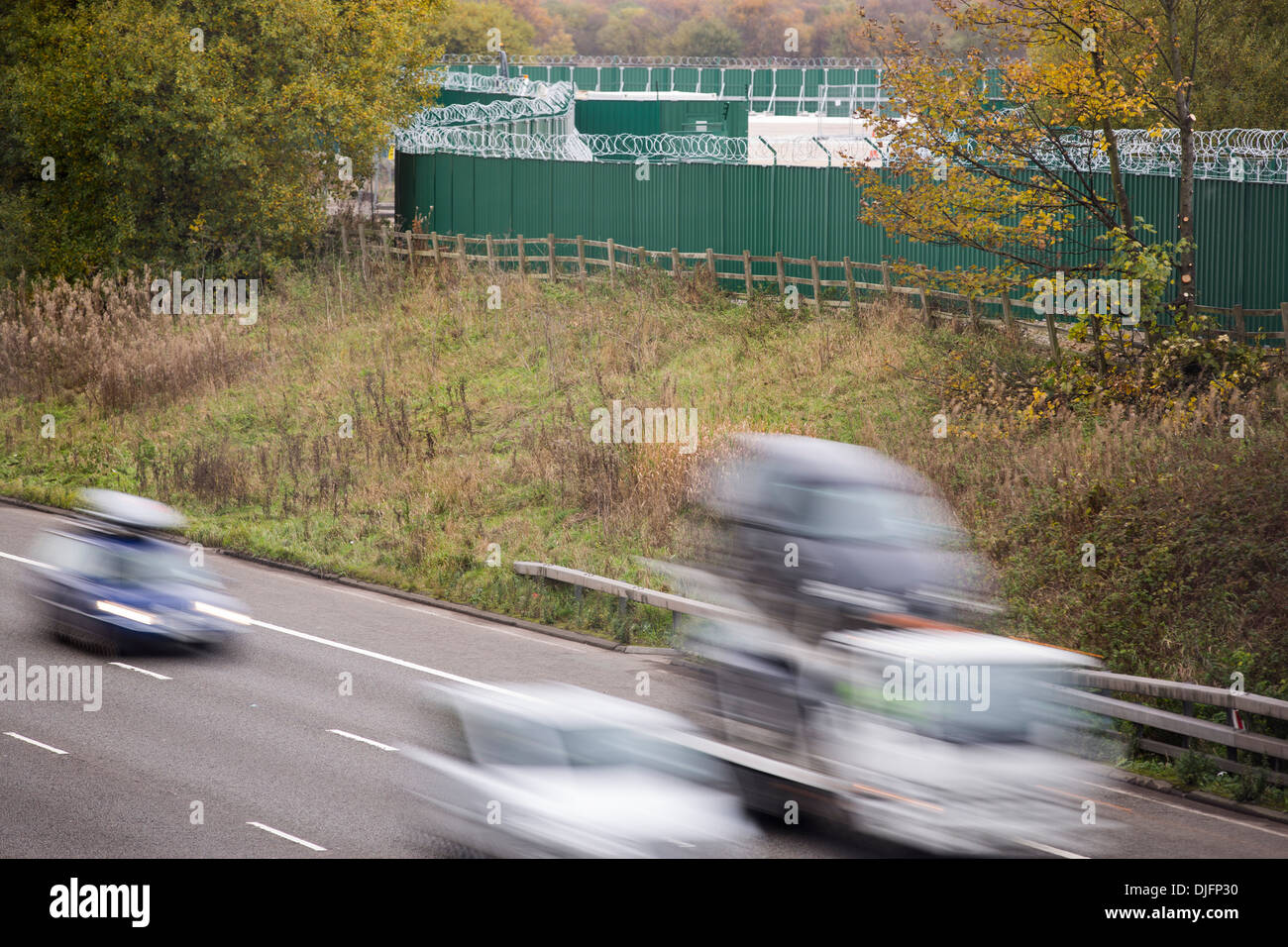 A site on Chat Moss in Manchester that has been given planning permission for fracking and coal bed methane mining, Manchester, Stock Photo