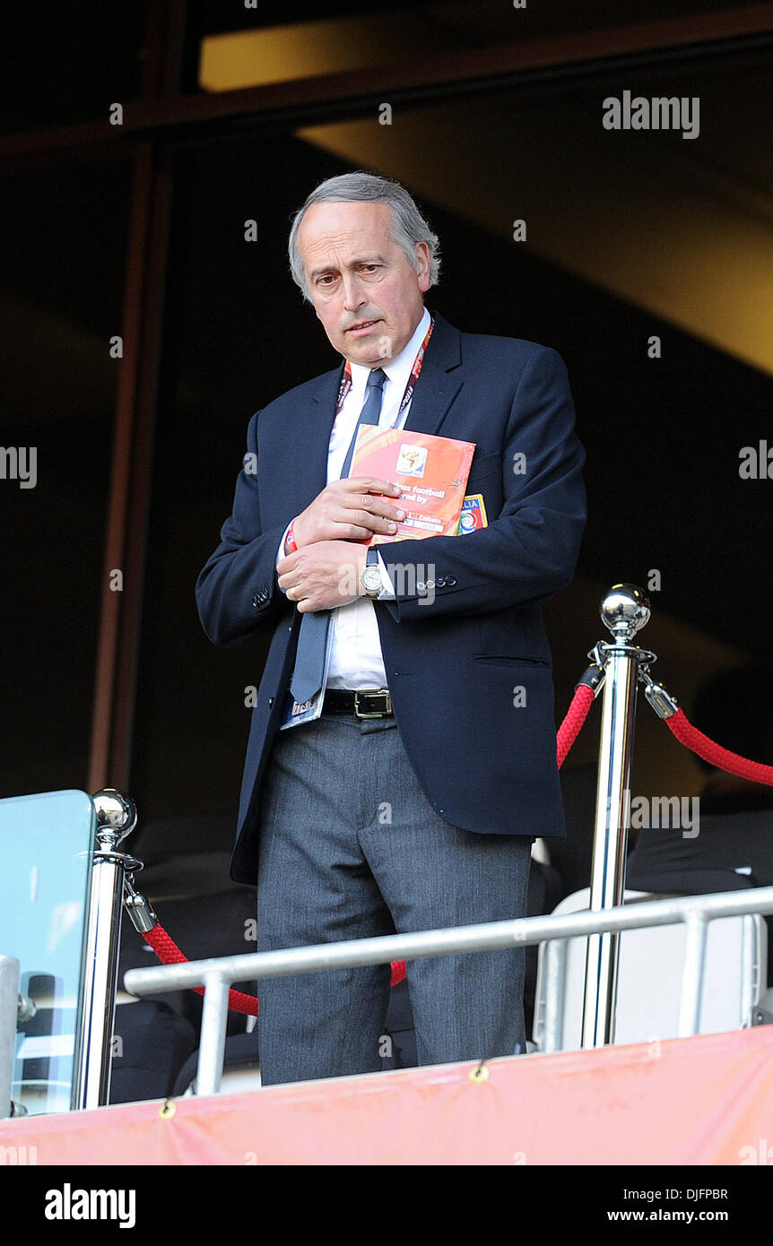 June 20, 2010 - Nelspruit, South Africa - Giancarlo Abete attends the FIFA World Cup 2010 soccer match between Italy and New Zealand at Mbombela Stadium on June 20, 2010 in Nelspruit, South Africa. (Credit Image: © Luca Ghidoni/ZUMApress.com) Stock Photo