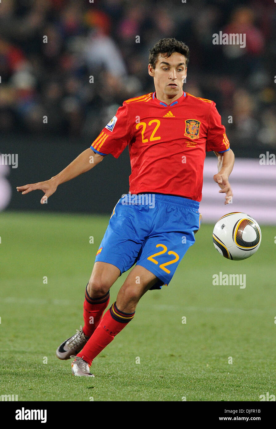 June 21, 2010 - Johannesburg, South Africa - Jesus Navas of Spain in action during the 2010 FIFA World Cup soccer match between Spain and Honduras at Ellis Park Stadium on June 21, 2010 in Johannesburg, South Africa. (Credit Image: © Luca Ghidoni/ZUMApress.com) Stock Photo